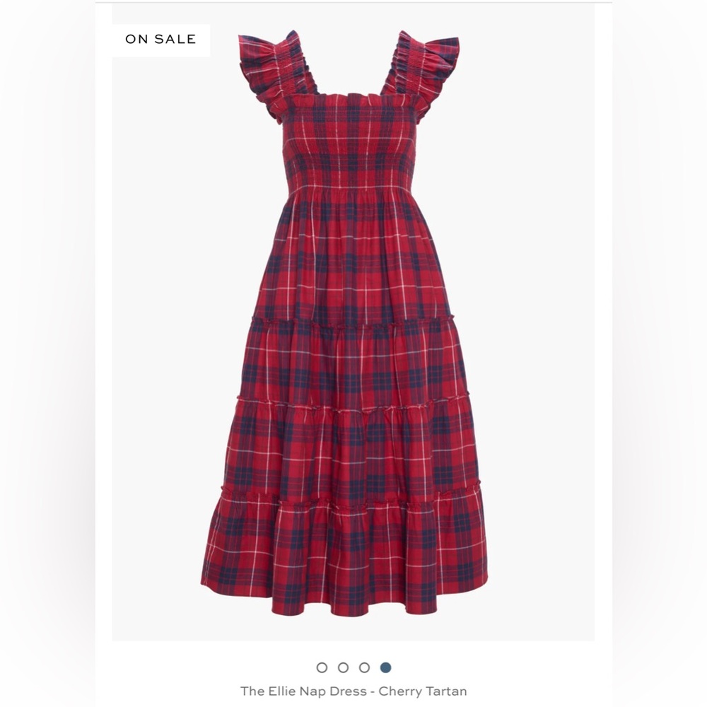 Hill House Home Ellie Nap Dress Cherry Tartan NWT Size Small